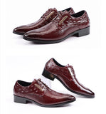 Men's Classic British Leather Shoes Lace-Up Pointed Toe Dress Office Flats Wedding Party Oxfords Mart Lion   