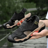 Genuine Leather Casual Sandals Shoes Men's Outdoor Walking Slippers Hiking Shoes Breathable Summer MartLion   