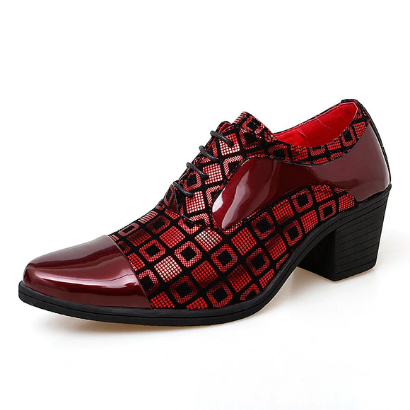 Men's Leather Shoes Red Wedding Dresses Shoes For Men  Formal Shoes Man MartLion Red 811 39 