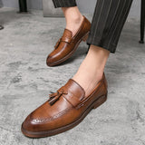 Fashion Slip Men's Dress Shoes microfiber Leather Formal Mart Lion   