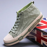  Classic Green High Top Sneakers Men's Breathable Flat Canvas Shoes Lace-up Casual Zapatillas De Hombre MartLion - Mart Lion