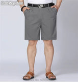 Men Shorts Middle Aged Cotton Thin Straight Casual Father Khaki Grey Black White Male Summer MartLion DK01 Dark Gray 31 