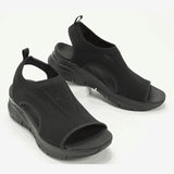 Summer Sport Sandals Washable Slingback Orthopedic Slide Women Platform Soft Wedges Shoes Casual Footwear Mart Lion BLACK 35 