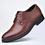 Men's Dressing Shoes Formal for Casual Shoe Leather Social Wedding Designer Pointed Toe Black Office Winter MartLion Brown 38 