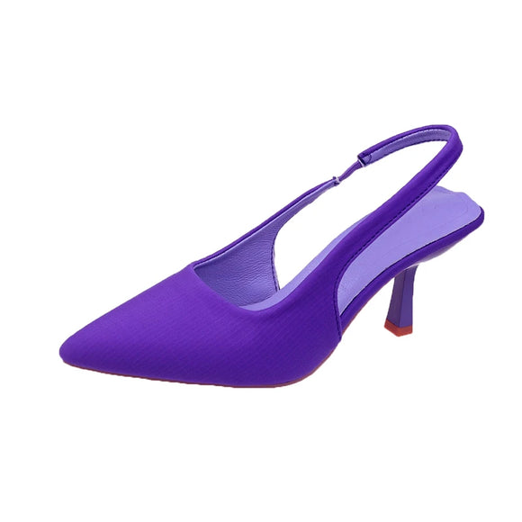 Ladies High Heels Summer Pointed Toe Stiletto Women's Shoes Outdoor Pumps Party Dress Green Sandals MartLion PURPLE 35 
