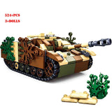 Military ww2 Cannon Assault Armored Vehicle Battle Tank Car Truck Army Weapon Building Blocks Sets  Model King Kids Toys Gift Mart Lion No Box 3 Dolls 1  