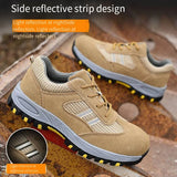 Mens Safety Boots Lightweight Anti-Smash Anti Piercing Steel Toe Work Shoes Summer Construction Site Indestructible Sneakers MartLion