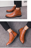 Formal Shoes Men's Dress Oxford Dressing PU Leather Ankle Boots Anti-slip Mart Lion   