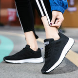 Women Casual Shoes Walking Mesh Breathable Sneakers running Sport Flat Platform White Vulcanized MartLion   