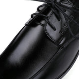 Men's Leather Classic Casual Shoes Low Top British Style Pointed Single Dress Spring Formal Black Loafers Mart Lion   