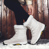 Winter Women Snow Boots Female Outdoor Boots Concise Boots Waterproof Plush Ladies Cotton-padded Shoes MartLion   