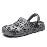 Camouflage Slippers Men's Slip on Casual Shoes Covered Toe Beach Slides Summer Breathable Clogs Unisex Sandals Sneakers Mart Lion Gray 5 