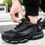 Men's Work Sneakers Rotating Button Safety Shoes Indestructible Puncture-Proof Protective Anti Shock Boots Steel Toe MartLion   