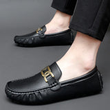 Men's Casual Shoes Breathable Loafers Sneakers Flat Handmade Retro Leisure Loafers MartLion black 38 