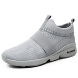 Men's Casual Shoes Lightweight Sneakers Running Breathable Slip on Wear-resistant Loafers Hombre MartLion GRAY 38 
