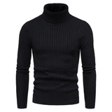 Autumn And Winter Turtleneck Warm Solid Color sweater Men's Sweater Slim Pullover Knitted sweater Bottoming Shirt MartLion black EUR S 