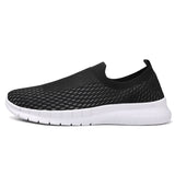 Shoes Men's Loafers Light Walking Breathable Summer Casual Sneakers Zapatillas Hombre Mart Lion Black white 39 