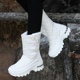 Women's Boots Anti-slip Waterproof Winter Snow Outdoor Thick Bottom Winter Shoes Thick Plush Medium Platform MartLion   