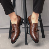 Brogue Dress Shoes Men's Formal Social Antumn Leather Classic Oxfords Zapatos De Hombre Elegantes Mart Lion   