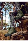 Men's Non-slip Camping Trekking Sneakers Sports Waterproof Hiking Shoes Outdoor Climbing Breathable Mountaineering Army Green Boot MartLion   