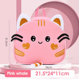 Cartoon Whale School Bags for Kids Light Weight Kindergarten Girls Kawaii Backpacks Toddler Boys Back Pack Mochilas Escolares MartLion Pink Cat  