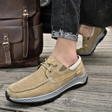 Golden Sapling Casual Shoes for Men's Retro Leather Flats Platform Loafers Leisure Footwear Outdoor MartLion   