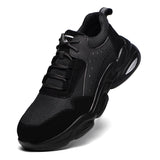 Breathable Work Shoes Sneakers For Men's Anti-smashing Steel Toe Safety Boots Indestructible Construction MartLion black 46 