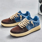 Men's Canvas Shoes Vintage Denim Vulcanized Sneakers Espadrilles Platform Casual Sneakers Mart Lion   