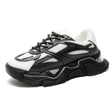 Platform Casual Shoes Men's Trendy Green Thick sole Sneakers Streetwear Hip Hop Designer Mart Lion Black White L5809-1 39 