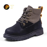 Winter Brown Children's Boots Platform Boots Casual Kids Non-slip Boys Zapatos Para Nanos MartLion black fur 6903 27 CN