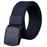Military Men's Belt Army Belts Adjustable Belt Outdoor Travel Tactical Waist Belt with Plastic Buckle for Pants 120cm MartLion S1-Navy 120cm 120cm 