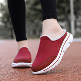 Winter Men's Cotton Casual Shoes Warm Home Slippers Half Loafers Snow with Fur Slip-on Light Flat MartLion   