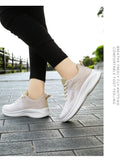 High Appearance Level Thick Sole Increase Mesh Lace-up All Non-slip Breathable Sports Women's Single Shoes MartLion   