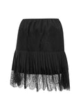 Summer Mid-Rise Lace Patchwork Mini Skirts Women's Pleated A-Line Casual Short Skirts MartLion   
