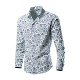Men's Ruffian Handsome Pure Cotton All-match Printed Long Sleeve Base Shirt Youth  Four Seasons Shirts MartLion Color no. 3 M (EUR XXS) 