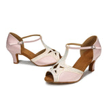  Diamond-studded Hollow Latin Dance Shoes Women Summer Indoor Soft-soled Modern Jazz High-heeled Sandals MartLion - Mart Lion