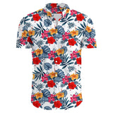 Flower Casual Men's Shirts Print With Short Sleeve For Korean Clothing Floral MartLion E01-JDCS05711 XS 