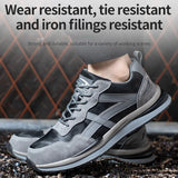 summer work shoes with steel toe anti puncture anti-slip work shoes breathable work safety sneakers lightweight security shoes MartLion   