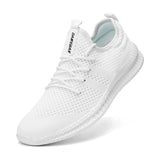 Men's Walking Shoes Lightweight Breathable Sneakers Women Couple Casual Flats Sneakers Mart Lion White 37 