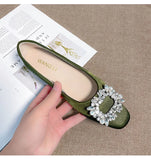 Office Lady Shoes Women Flats Spring Summer Elegant Single Black Pink Green MartLion   