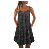 Women's Summer Casual Vest Sleeveless Bohemian Print Loose Tank Large Dress MartLion Black XL 