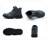 Work Shoes Men Safety Shoes Rotating Buttons Winter Protective Work Safety Boots MartLion   