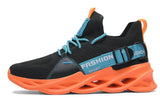 Men's Running Sneakers Breathable Non-slip Shoes Lightweight Tennis Fluorescent MartLion G133-Black orange EU36 