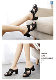 Women's Open Toe Slippers Rhinestone Decor Platform Comfy Thick Heel Faddish Slippers Wedges Sandals for Slides Mart Lion   