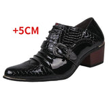Men's Pointed Toe Oxford heighten shoes elevator luxury Formal Wedding Leather High Heels Dress MartLion ALI black 38 