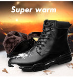 Genuine Leather Boots Men's Keep Warm Winter With Fur Ankle Masculina Mart Lion   