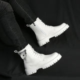 Men's English Style Thick Sole Design Men Boots  Layer Leather Casual Boots