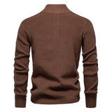 Zipper Mock Neck Pullover Sweaters for Men Warm Winter Cotton Knitted Men's Sweaters MartLion   