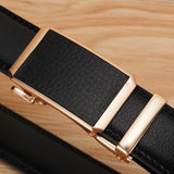 Golden Automatic Buckle Belt Men's and Women Universal Casual Red Blue Green Black White Female Waistband MartLion   