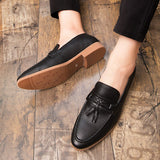 Tassels Men's Loafers Casual Dress Shoes Microfiber Leather Formal Footwear Mart Lion   